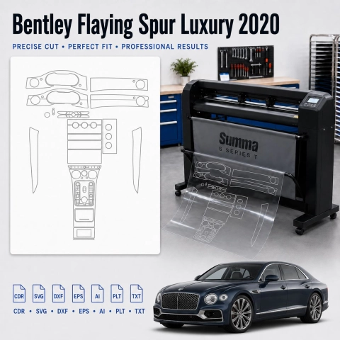 Šablóna rezu interiéru Bentley Flaying Spur Luxury 2020 pre PPF a fóliu