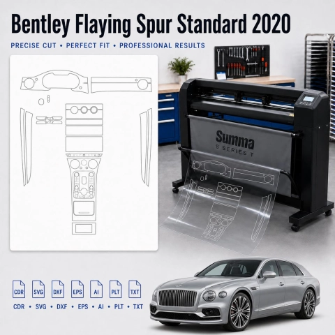 Šablóna rezu interiéru Bentley Flaying Spur Standard 2020 pre PPF a fóliu