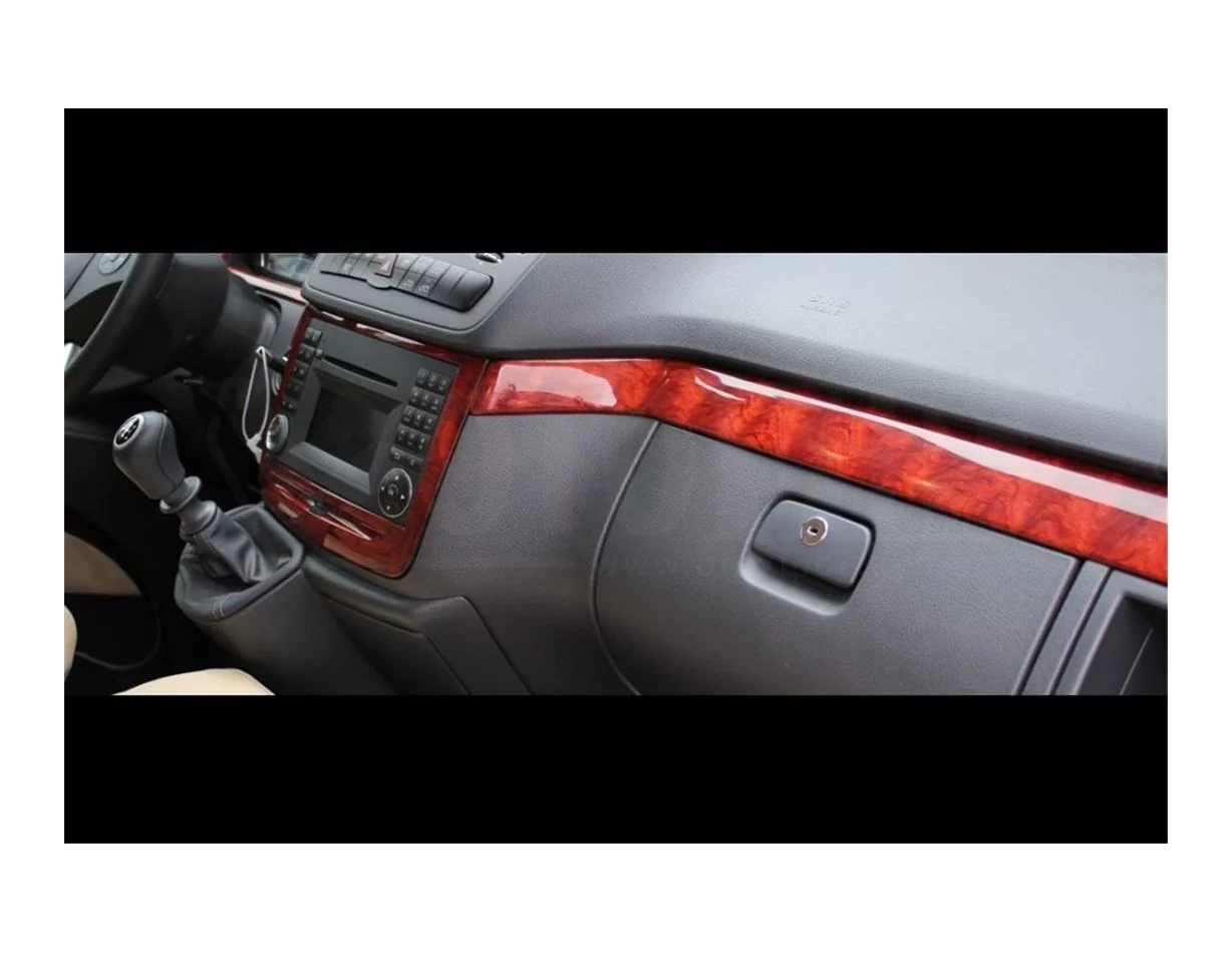 Mercedes Vito W639 01.04-01.06 3D súprava obloženia palubnej dosky interiéru 3-dielna súprava obloženia palubnej dosky - 1