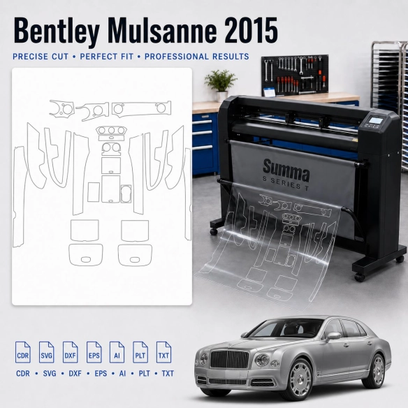 Šablóna rezu interiéru Bentley Mulsanne 2015 pre PPF a fóliu