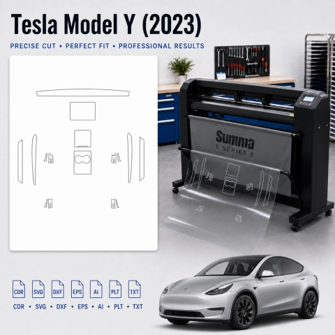 Šablóna rezu interiéru Tesla Model Y 2023 pre PPF a fóliu