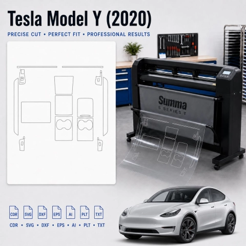 Šablóna rezu interiéru Tesla Model Y 2020 Car pre PPF a fóliu