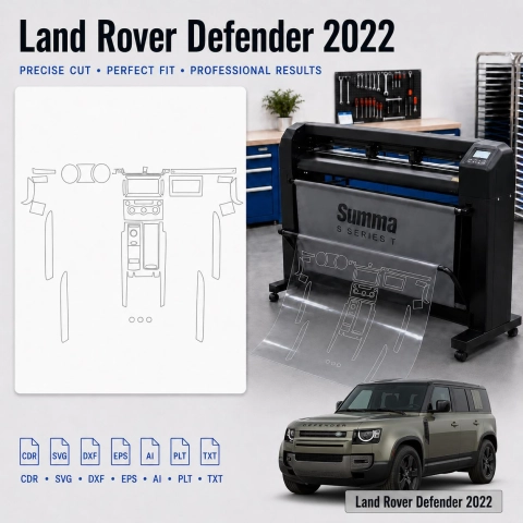 Šablóna rezu interiéru Land Rover Defender 2022 pre PPF a fóliu