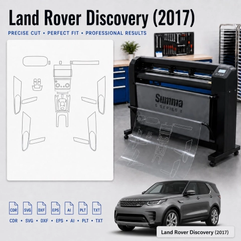 Šablóna rezu interiéru Land Rover Discovery 2017 pre PPF a fóliu