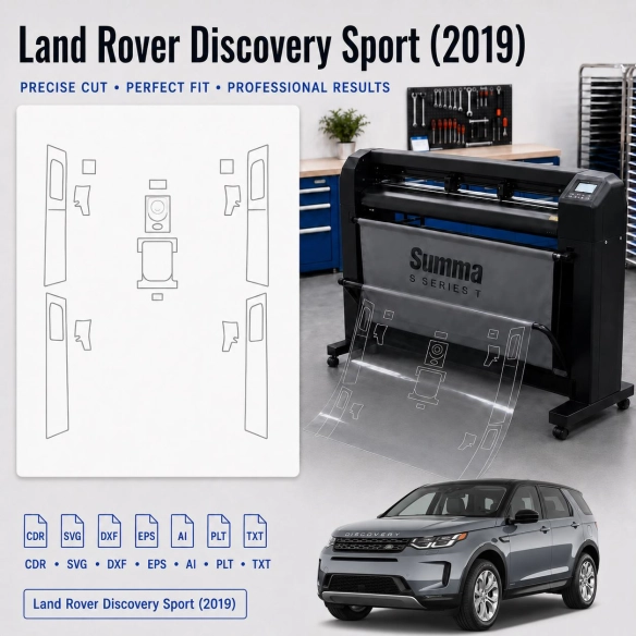 Šablóna rezu interiéru Land Rover Discovery Sport 2019 pre PPF a fóliu