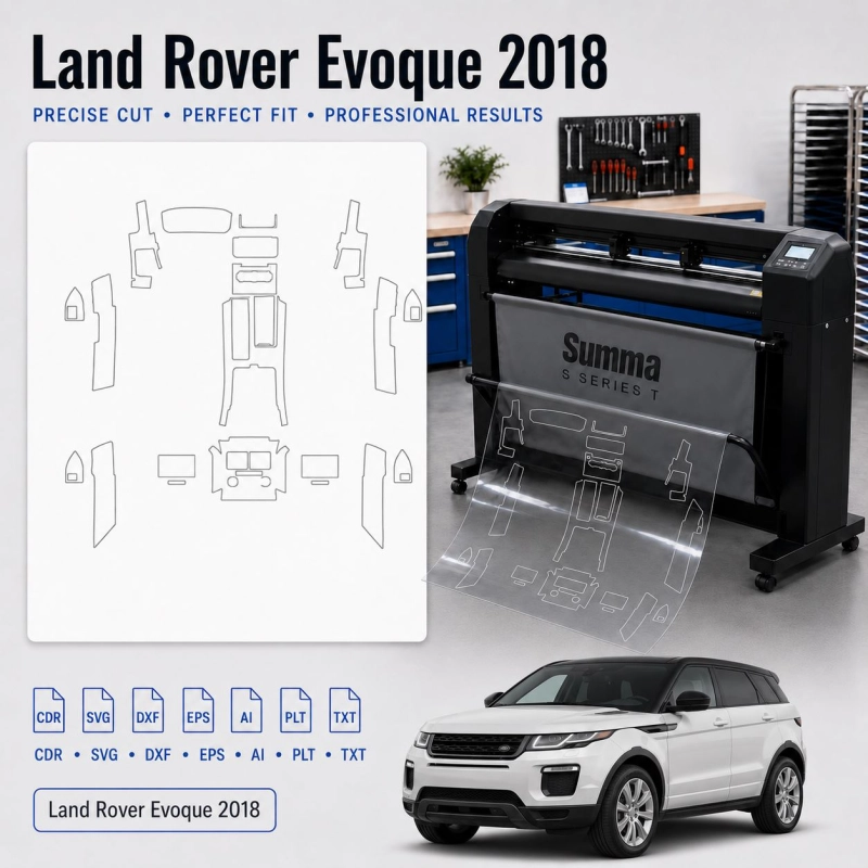 Šablóna rezu interiéru Land Rover Evoque 2018 pre PPF a fóliu
