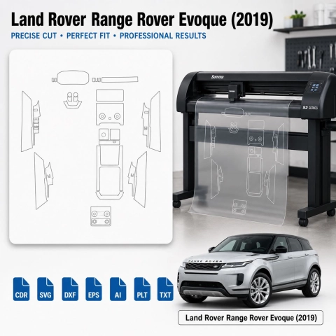 Šablóna rezu interiéru Land Rover Range Rover Evoque 2019 pre PPF a fóliu