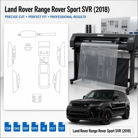 Šablóna rezu interiéru Land Rover Range Rover Sport Svr 2018 pre PPF a fóliu