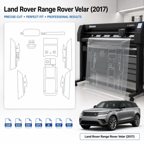 Šablóna rezu interiéru Land Rover Range Rover Velar 2017 pre PPF a fóliu