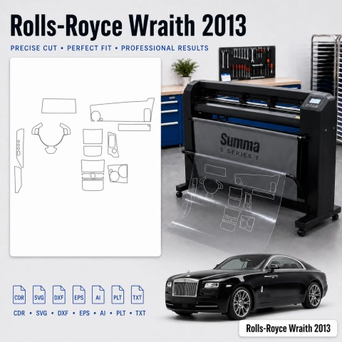 Šablóna rezu interiéru Rolls-Royce Wraith 2013 pre PPF a fóliu