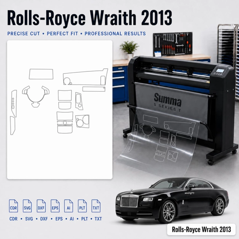 Šablóna rezu interiéru Rolls-Royce Wraith 2013 pre PPF a fóliu