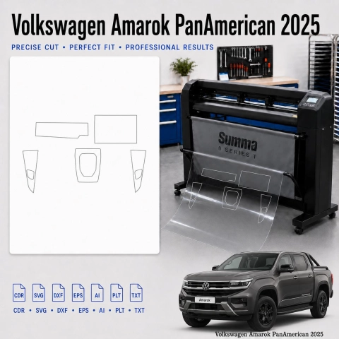 Šablóna rezu interiéru Volkswagen Amarok Panamericana 2025 pre PPF a fóliu