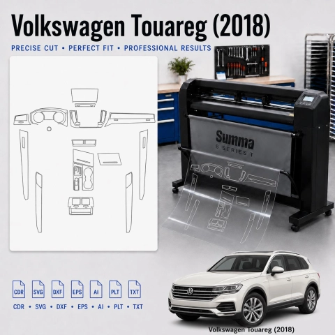 Šablóna rezu interiéru Volkswagen Touareg 2018 pre PPF a fóliu