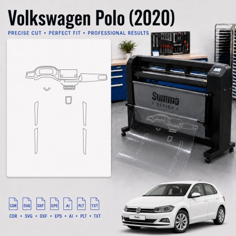 Šablóna rezu interiéru Volkswagen Polo 2020 pre PPF a fóliu