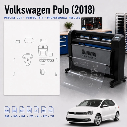 Šablóna rezu interiéru Volkswagen Polo 2018 pre PPF a fóliu