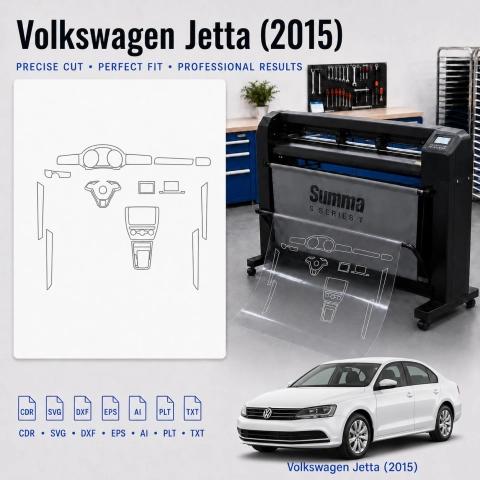 Šablóna rezu interiéru Volkswagen Jetta 2015 pre PPF a fóliu