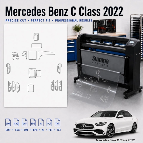 Šablóna rezu interiéru Mercedes Benz C Class 2022 pre PPF a fóliu