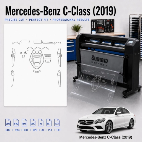 Šablóna rezu interiéru Mercedes Benz C Class 2019 pre PPF a fóliu