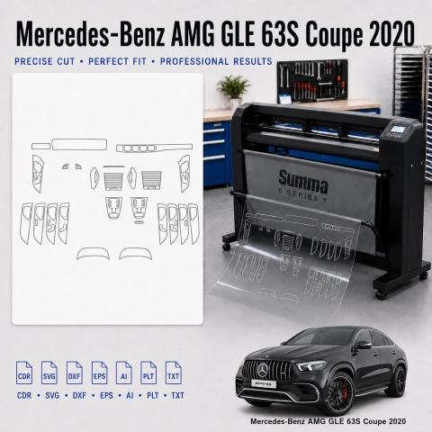 Šablóna rezu interiéru Mercedes Benz Amg GLE 63S Coupe 2020 pre PPF a fóliu