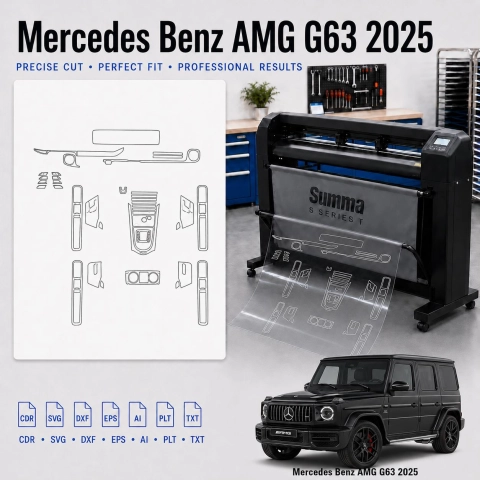 Šablóna rezu interiéru Mercedes Benz Amg G63 2025 pre PPF a fóliu