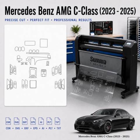 Šablóna rezu interiéru Mercedes Benz Amg C Class 2023 2025 pre PPF a fóliu