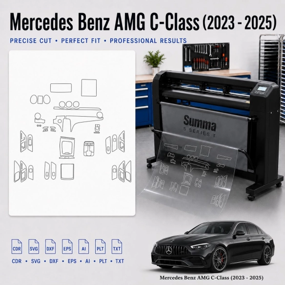 Šablóna rezu interiéru Mercedes Benz Amg C Class 2023 2025 pre PPF a fóliu