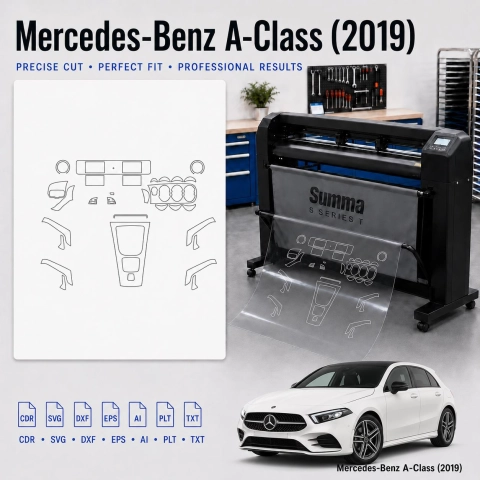 Šablóna rezu interiéru Mercedes Benz A Class Sedan 2024 pre PPF a fóliu