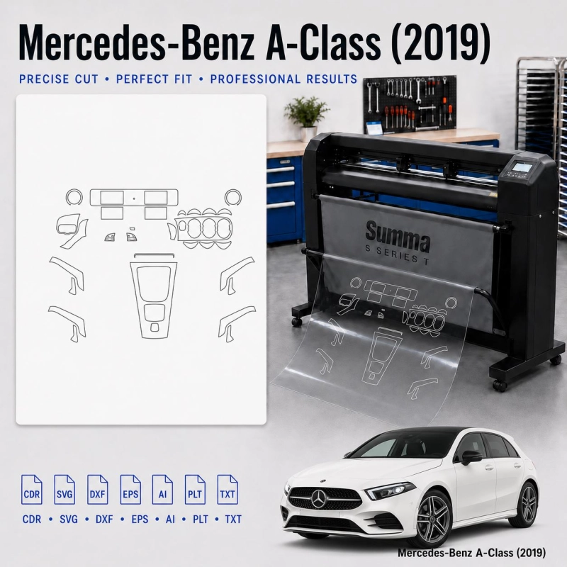 Šablóna rezu interiéru Mercedes Benz A Class Sedan 2024 pre PPF a fóliu