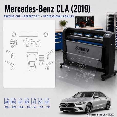 Šablóna rezu interiéru Mercedes Benz A Class 2019 pre PPF a fóliu