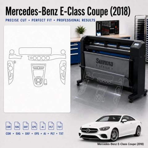 Šablóna rezu interiéru Mercedes Benz E Class Coupe 2018 pre PPF a fóliu