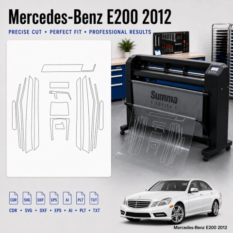 Šablóna rezu interiéru Mercedes Benz E200 2012 pre PPF a fóliu