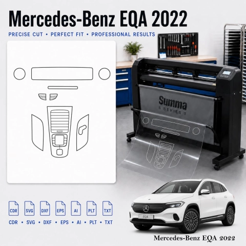 Šablóna rezu interiéru Mercedes Benz Eqa 2022 pre PPF a fóliu