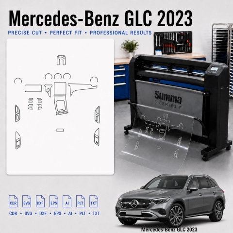 Šablóna rezu interiéru Mercedes Benz GLC 2023 pre PPF a fóliu
