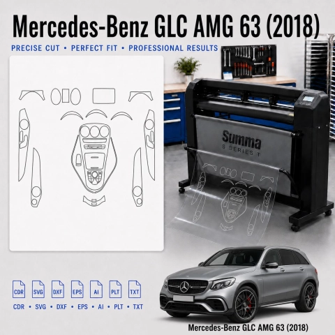 Šablóna rezu interiéru Mercedes Benz GLC Amg 63 2018 pre PPF a fóliu