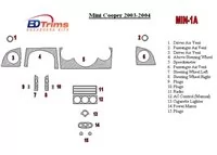 Mini Cooper 2003-2004 Kompletná súprava interiéru BD Dash Trim Kit - 1 Mini Cooper 2003-2004 Kompletná súprava interiéru BD Dash Trim Kit - 1
