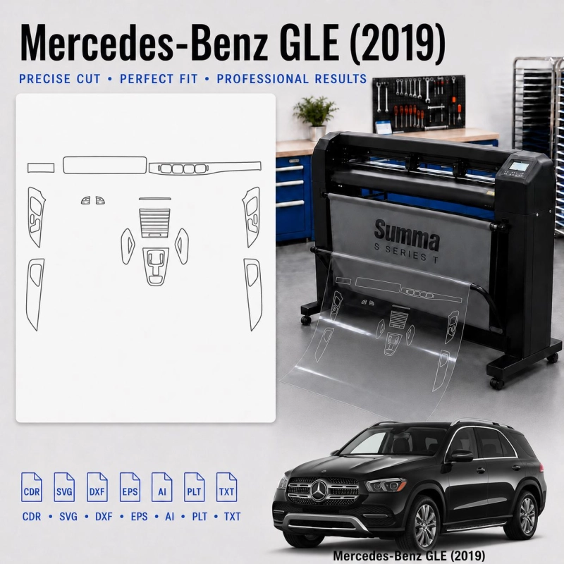 Šablóna rezu interiéru Mercedes Benz GLE 2019 pre PPF a fóliu