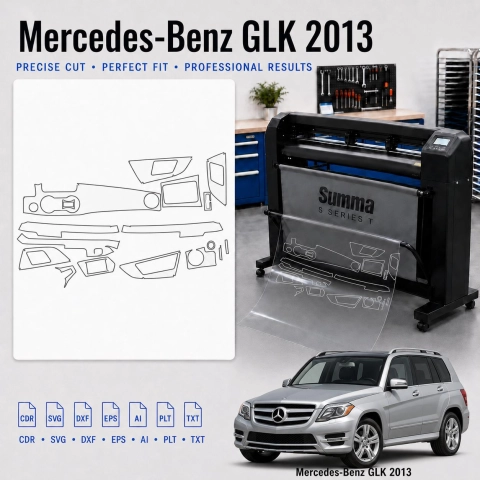 Šablóna rezu interiéru Mercedes Benz Glk 2013 pre PPF a fóliu