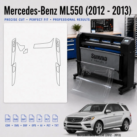 Šablóna rezu interiéru Mercedes Benz Ml550 2012 2013 pre PPF a fóliu