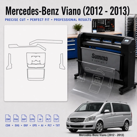 Šablóna rezu interiéru Mercedes Benz Viano 2012 2013 pre PPF a fóliu