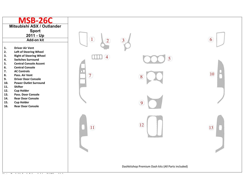 Ford Kuga I 2008 2013 3m 3d Interior Dashboard Trim Kit Dash Trim Dekor 12 Parts
