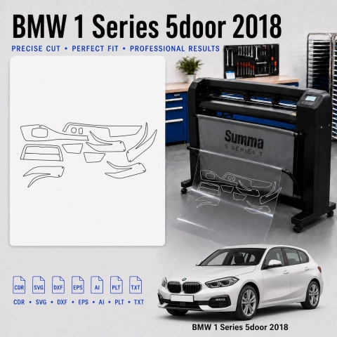 Šablóna rezu interiéru BMW 1 Series 5Door 2018 pre PPF a fóliu