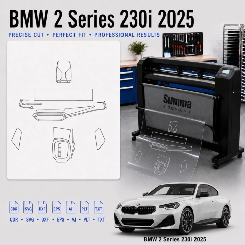 Šablóna rezu interiéru BMW 2 Series 230I 2025 pre PPF a fóliu