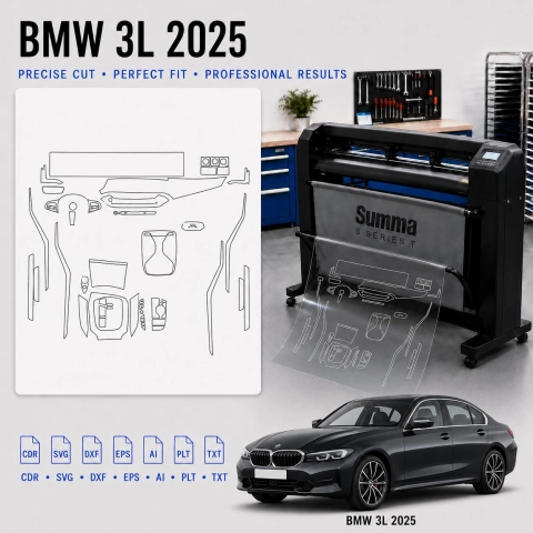 Šablóna rezu interiéru BMW 3 Series Lwb Sport 2025 pre PPF a fóliu