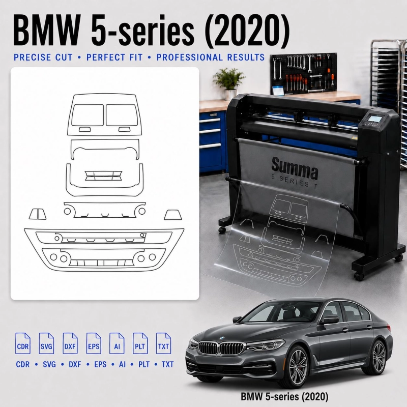 Šablóna rezu interiéru BMW 5 Series 2020 pre PPF a fóliu