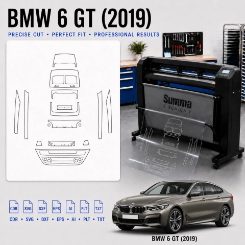 Šablóna rezu interiéru BMW 6 GT 2019 pre PPF a fóliu