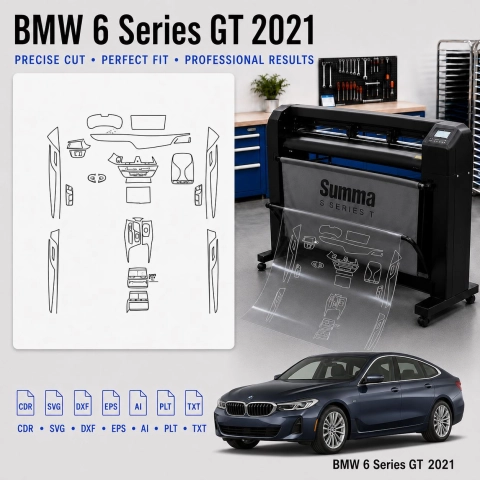 Šablóna rezu interiéru BMW 6 Series GT 2021 pre PPF a fóliu