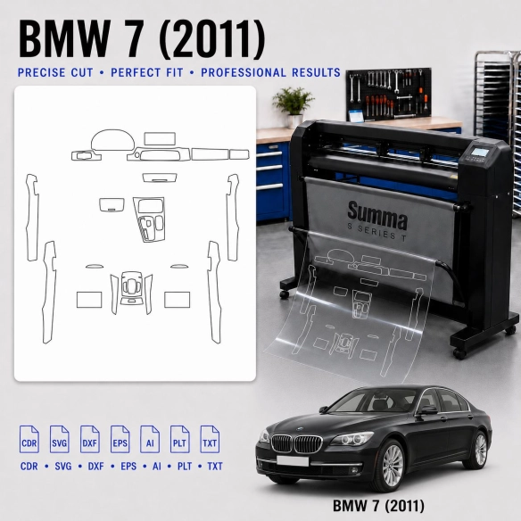 Šablóna rezu interiéru BMW 7 2011 pre PPF a fóliu