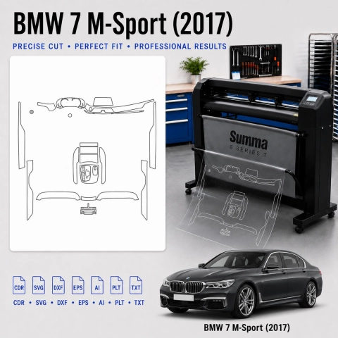 Šablóna rezu interiéru BMW 7 M Sport 2017 pre PPF a fóliu