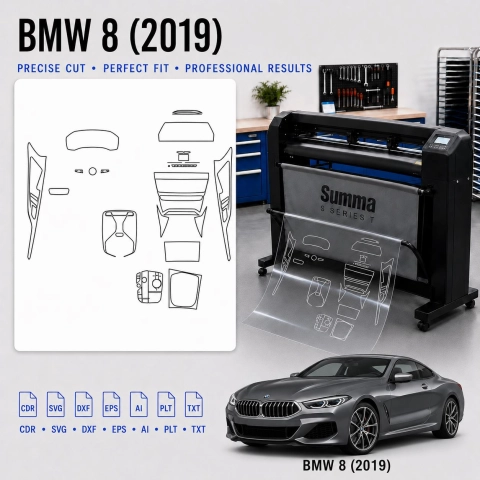 Šablóna rezu interiéru BMW 8 2019 pre PPF a fóliu