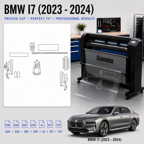 Šablóna rezu interiéru BMW I7 2023 2024 pre PPF a fóliu